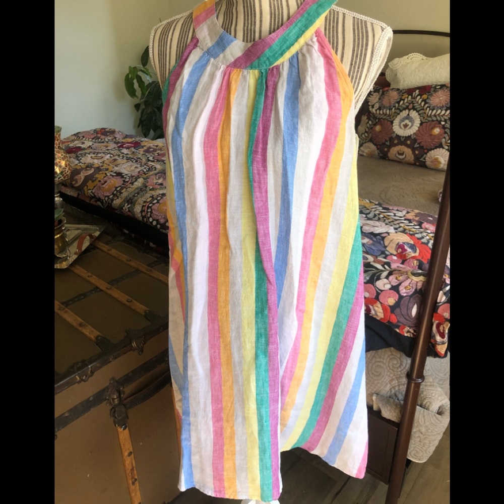 🆕 C&C California dress-  linen 🌈 NWT